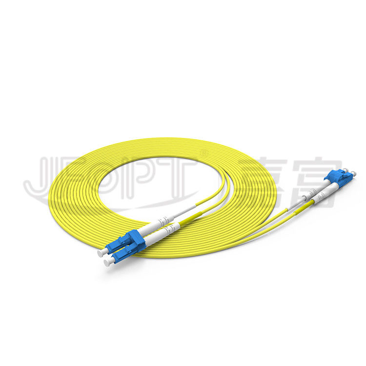 Διπλό σκοινί 2.0mm μπαλωμάτων ινών LC- LC 3.0mm ενιαίο καλώδιο οπτικών ινών τρόπου OS2 Zipcord