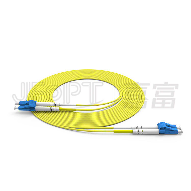 Διπλό σκοινί 2.0mm μπαλωμάτων ινών LC- LC 3.0mm ενιαίο καλώδιο οπτικών ινών τρόπου OS2 Zipcord