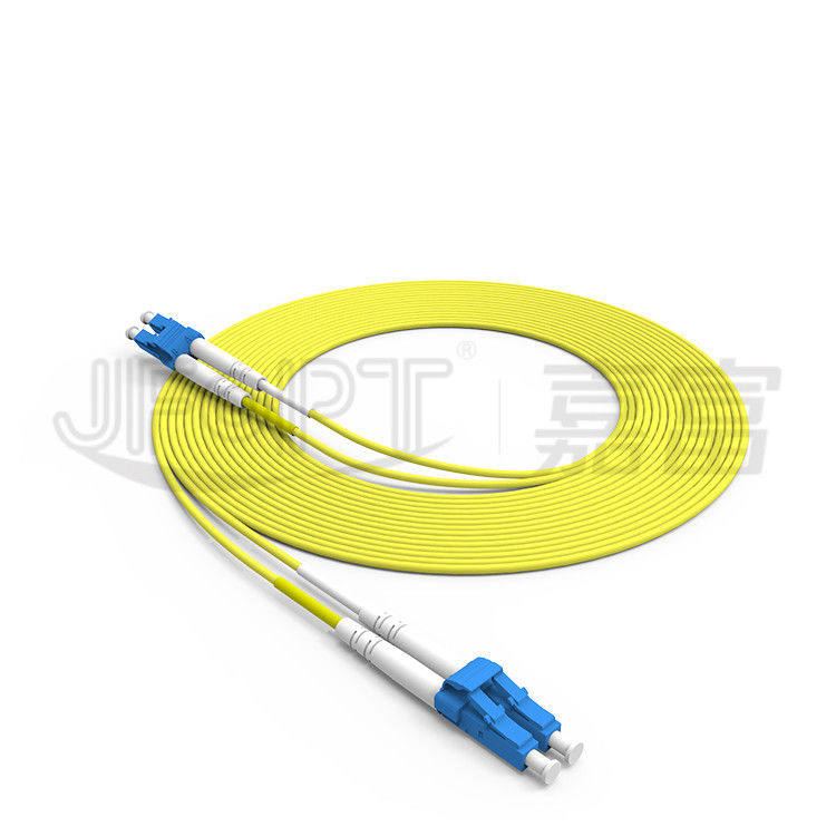 Διπλό σκοινί 2.0mm μπαλωμάτων ινών LC- LC 3.0mm ενιαίο καλώδιο οπτικών ινών τρόπου OS2 Zipcord