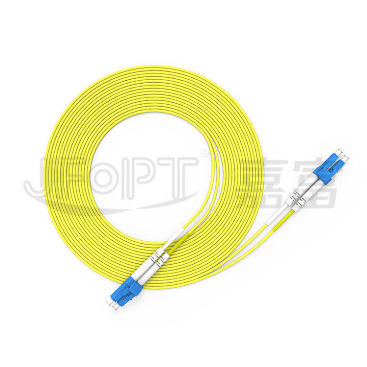 Διπλό σκοινί 2.0mm μπαλωμάτων ινών LC- LC 3.0mm ενιαίο καλώδιο οπτικών ινών τρόπου OS2 Zipcord