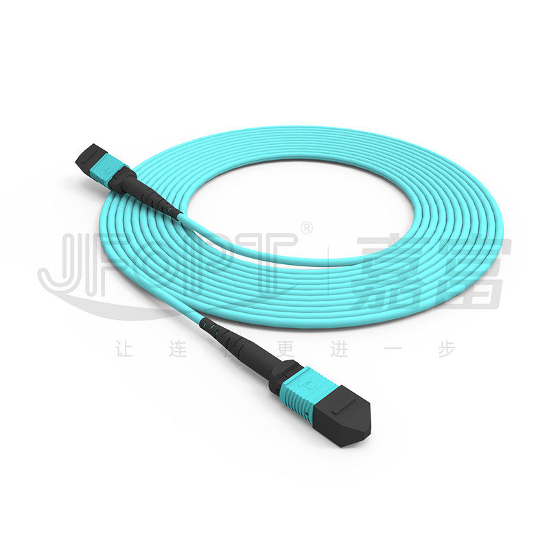 12 πολλαπλού τρόπου 50/125 3.0mm LSZH Aqua Β κορμών πυρήνων MPO σκοινί μπαλωμάτων πολικότητας καλωδίων