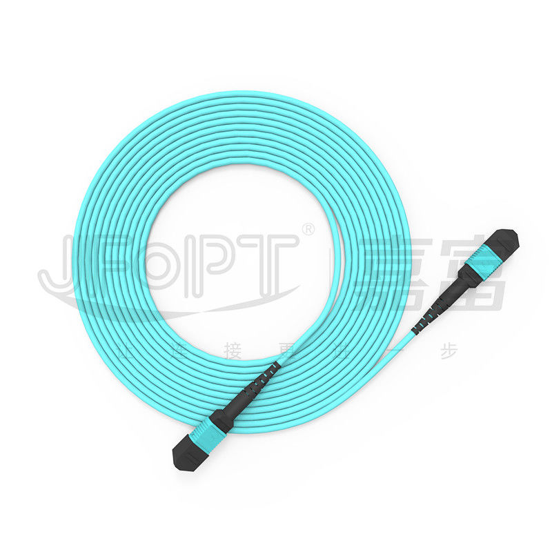 12 πολλαπλού τρόπου 50/125 3.0mm LSZH Aqua Β κορμών πυρήνων MPO σκοινί μπαλωμάτων πολικότητας καλωδίων