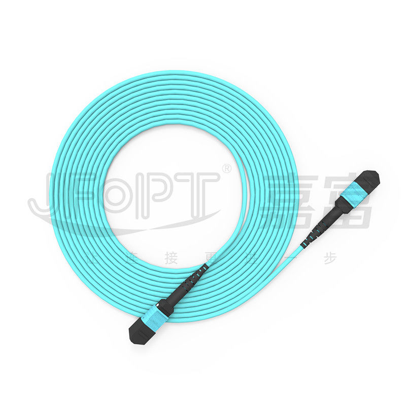 σκοινί 16 άλτης OM3 OM4 OM5 μπαλωμάτων 3.0mm LSZH Aqua MTP ινών πυρήνων πολλαπλού τρόπου