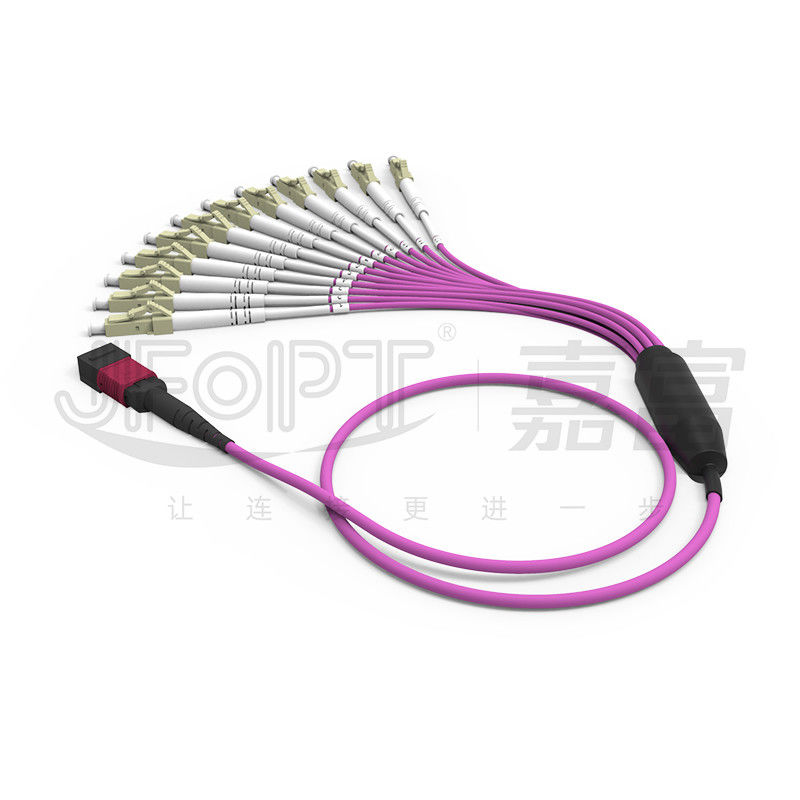 MPO - σκοινί 2.0mm Fanout LC DX μπαλωμάτων ξεμπλοκαρίσματος LC με τυποποιημένο απώλεια συνδετήρων Ferrule ΚΚ