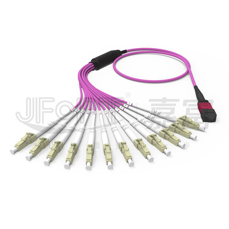MPO - σκοινί 2.0mm Fanout LC DX μπαλωμάτων ξεμπλοκαρίσματος LC με τυποποιημένο απώλεια συνδετήρων Ferrule ΚΚ