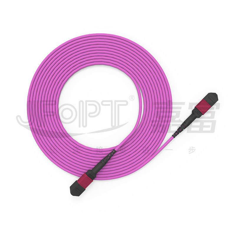 Mpo-MPO ενιαίο καλώδιο 12 πυρήνες 2.0mm κορμών σωλήνων ιώδες καλώδιο ινών OM3 OM4