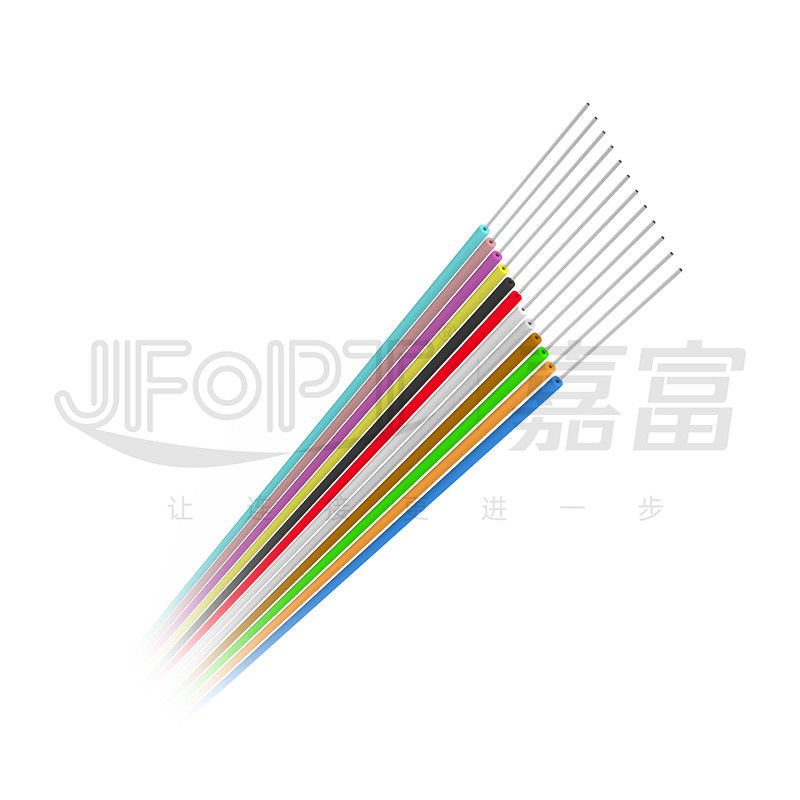 Εσωτερικό καλώδιο 0.9mm οπτικών ινών PVC LSZH Hytrel 0.6mm σφιχτός αποθηκευμένος ενιαίος τρόπος ινών/πολλαπλού τρόπου