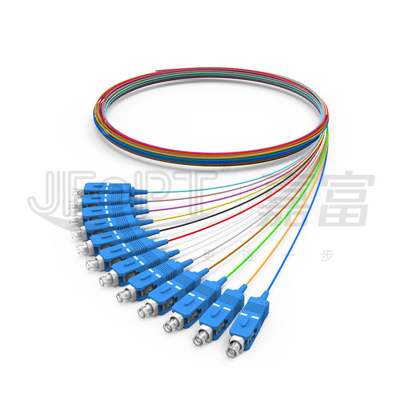 Εσωτερικό καλώδιο 0.9mm οπτικών ινών PVC LSZH Hytrel 0.6mm σφιχτός αποθηκευμένος ενιαίος τρόπος ινών/πολλαπλού τρόπου