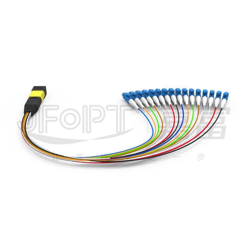 Mpo-LC το σκοινί 16 Single-mode χαμηλή απώλεια G657A1/G657A2 μπαλωμάτων πυρήνων δακτυλογραφεί ένα παράθυρο ενότητας