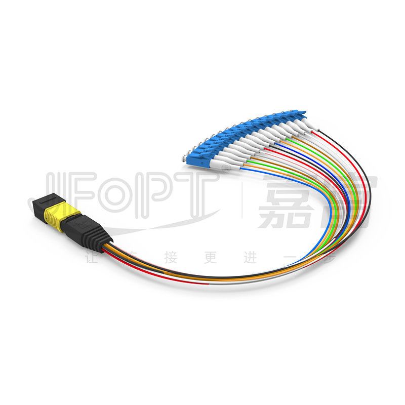Mpo-LC το σκοινί 16 Single-mode χαμηλή απώλεια G657A1/G657A2 μπαλωμάτων πυρήνων δακτυλογραφεί ένα παράθυρο ενότητας