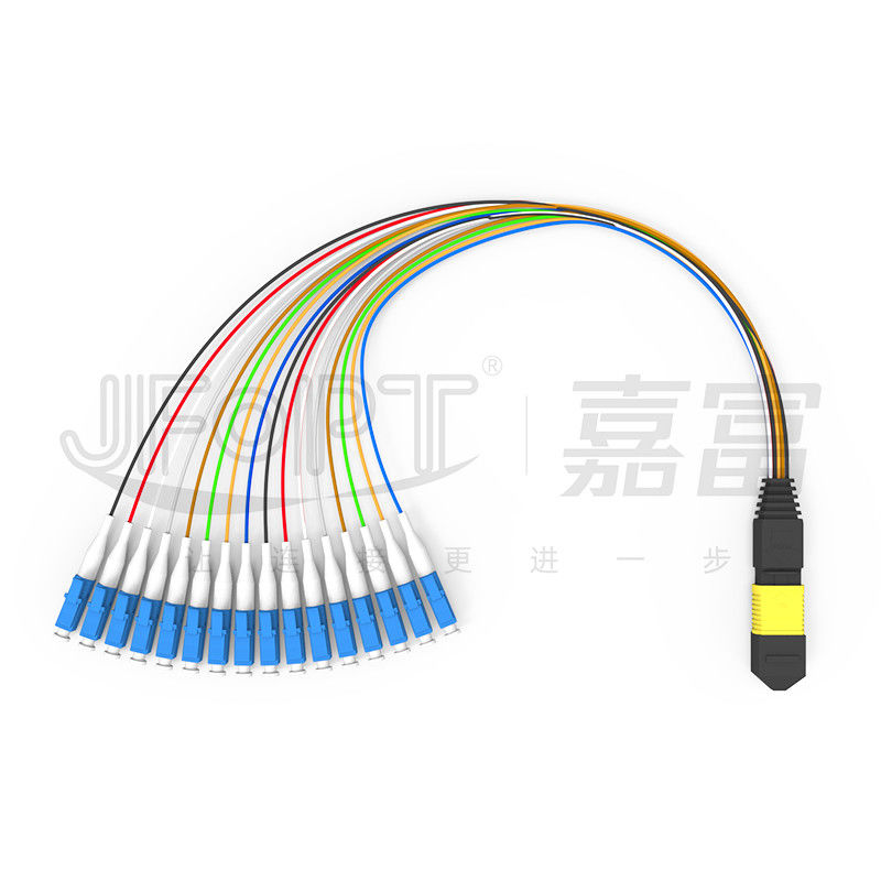 Mpo-LC το σκοινί 16 Single-mode χαμηλή απώλεια G657A1/G657A2 μπαλωμάτων πυρήνων δακτυλογραφεί ένα παράθυρο ενότητας
