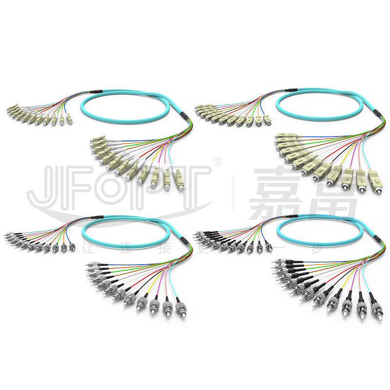 10 Gigabit Ribbon Branch Multimode Patch Cord 2-24 πυρήνες OM3/OM4 Aqua LSZH κλάδος 2.0/3.0mm