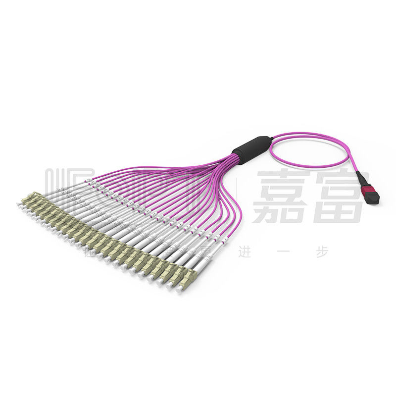 Πολυδιάστατο OM4 24-Core MPO προς LC Fiber Cable LSZH για κέντρο δεδομένων υψηλής πυκνότητας