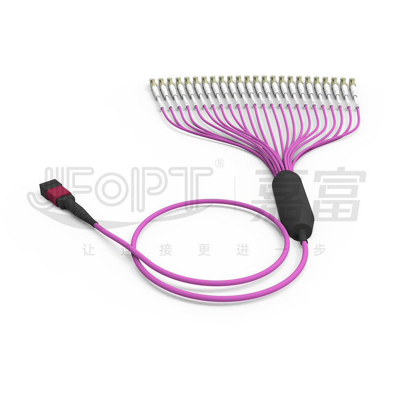 Πολυδιάστατο OM4 24-Core MPO προς LC Fiber Cable LSZH για κέντρο δεδομένων υψηλής πυκνότητας