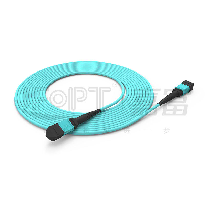 10 Gigabits MPO patch cord Γρήγορη σύνδεση για σύνδεση οπτικού σήματος στην αίθουσα υπολογιστών
