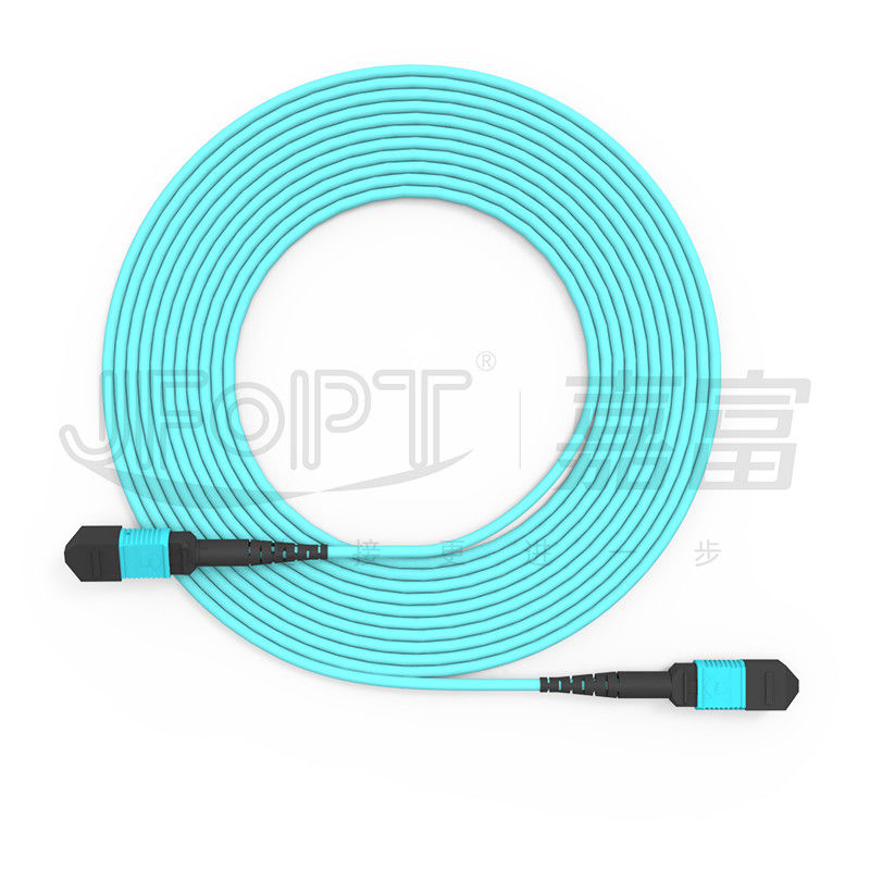 MPO-MPO κύλινδρο καλώδιο Aqua Round Boot Fiber Optic Pigtail Patch Cord για ευέλικτες λύσεις δικτύωσης