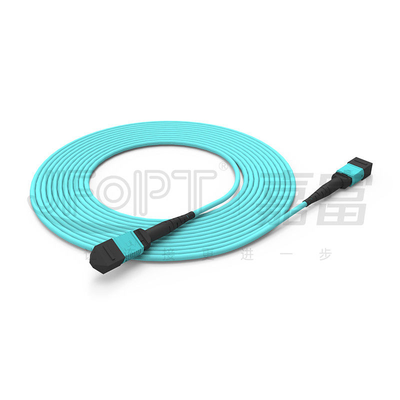 MPO-MPO κύλινδρο καλώδιο Aqua Round Boot Fiber Optic Pigtail Patch Cord για ευέλικτες λύσεις δικτύωσης