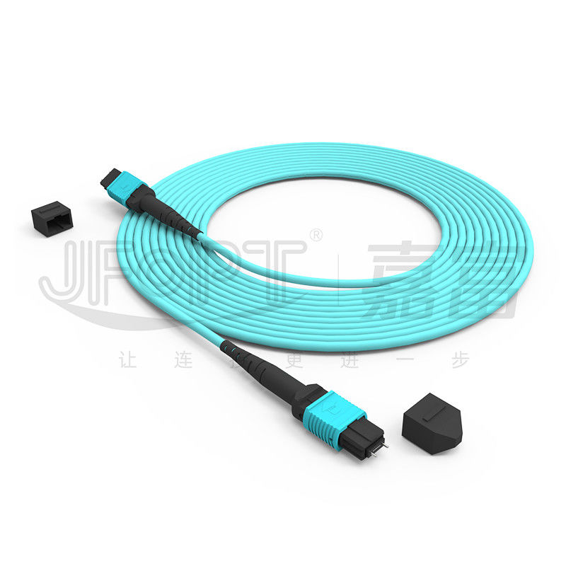 MPO-MPO κύλινδρο καλώδιο Aqua Round Boot Fiber Optic Pigtail Patch Cord για ευέλικτες λύσεις δικτύωσης