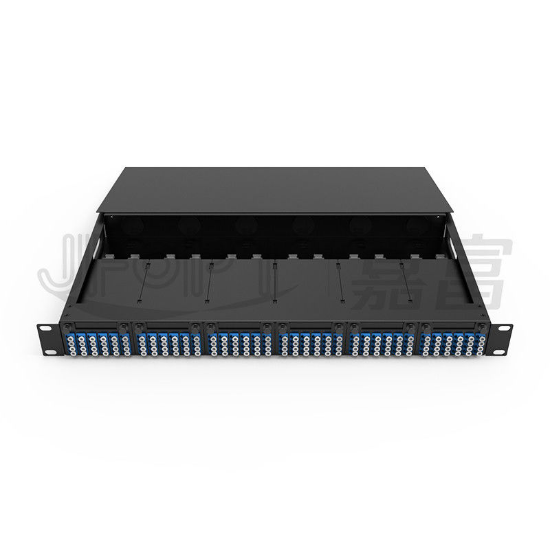 1U MPO-LC G657A1 144 πυρήνες πυκνότητα υψηλής πυκνότητας συνδετικό κουτί με προσαρμογέα LC κρύο έλαση ατσάλι