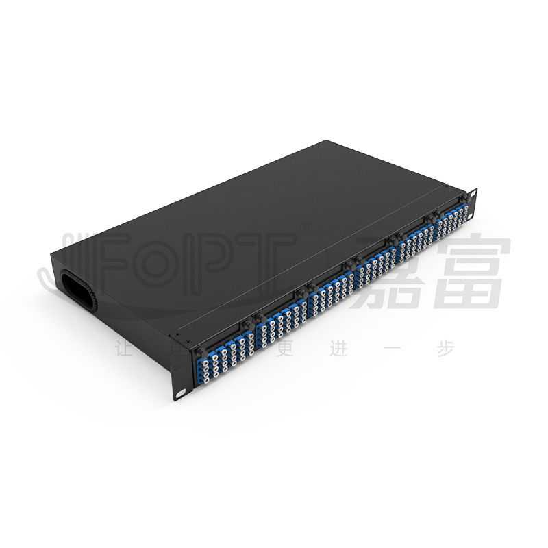 1U MPO-LC G657A1 144 πυρήνες πυκνότητα υψηλής πυκνότητας συνδετικό κουτί με προσαρμογέα LC κρύο έλαση ατσάλι