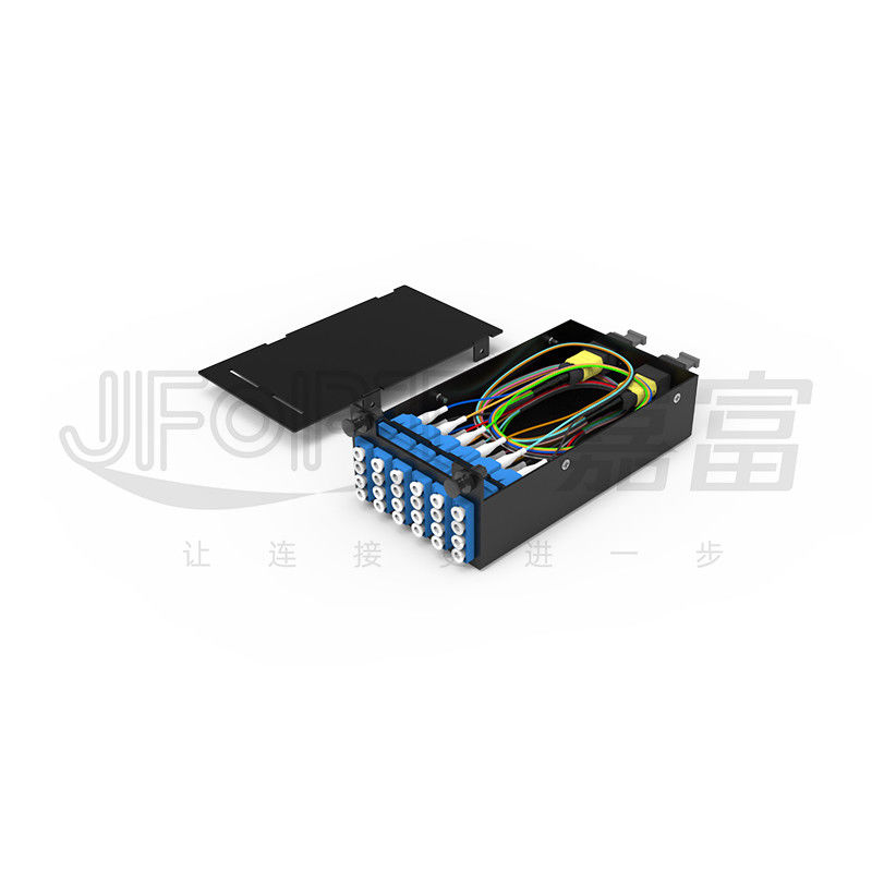 1U MPO-LC G657A1 144 πυρήνες πυκνότητα υψηλής πυκνότητας συνδετικό κουτί με προσαρμογέα LC κρύο έλαση ατσάλι